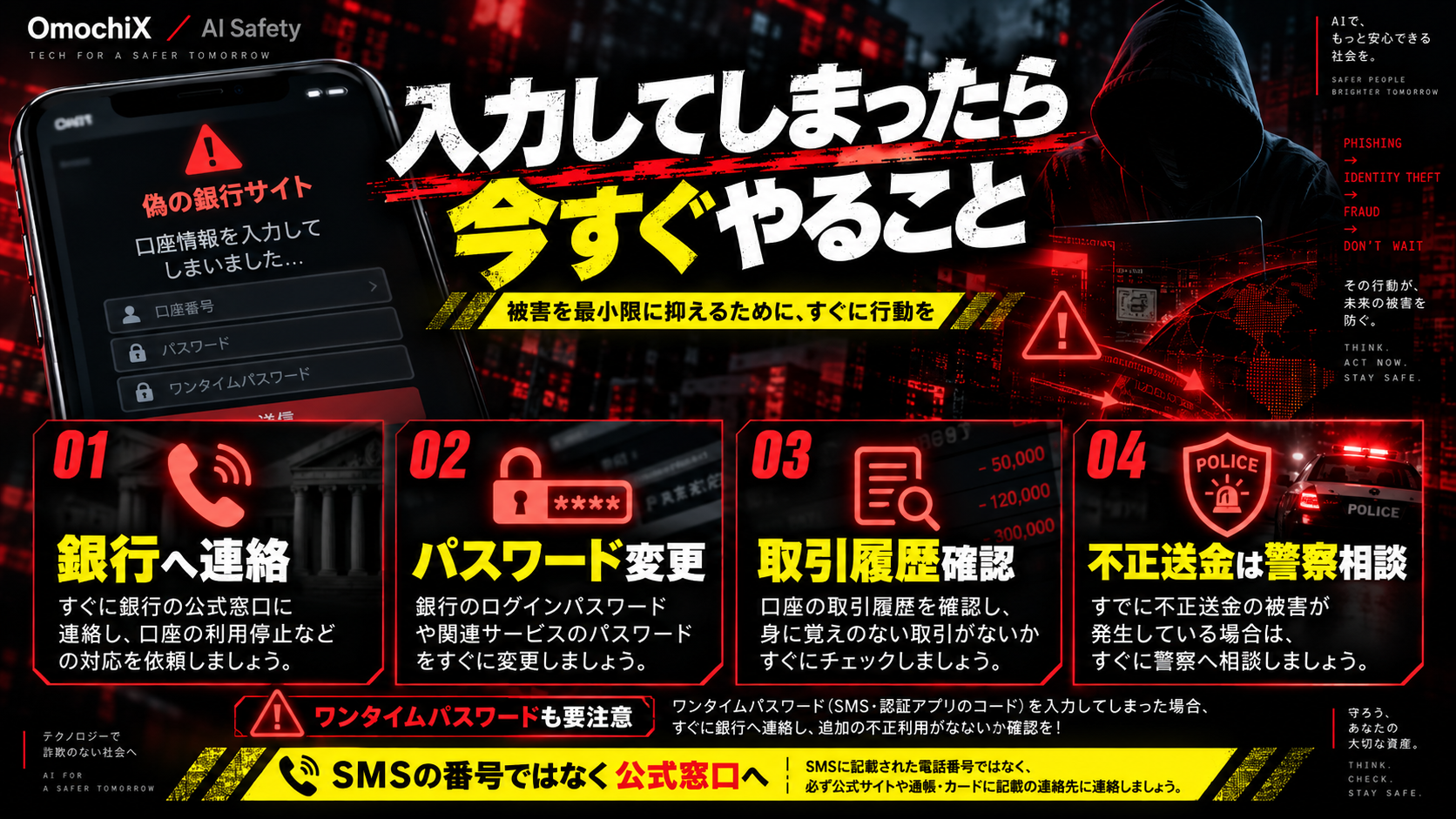 偽の銀行サイトへ情報を入力してしまった場合にすぐやること